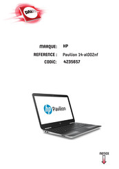 HP Pavilion 14-al002nf Manuel De L'utilisateur