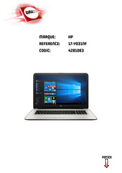 HP Pavilion 17-Y031NF Manuel De L'utilisateur