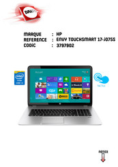 HP Envy Touchsmart 17-J075S Manuel De L'utilisateur