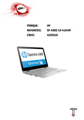 HP Spectre X360 13-4154NF Manuel De L'utilisateur