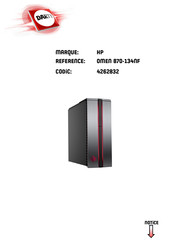 HP OMEN 870-134NF Manuel De L'utilisateur