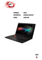 Asus G702VW-GC045T Manuel Électronique