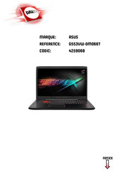 Asus G553VW-DM066T Manuel Électronique