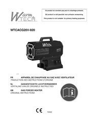 Warm Tech WTCACG20V-920 Traduction Des Instructions D'origine