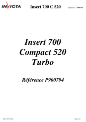 Invicta Insert 700 C 520 Turbo Notice Particulière D'utilisation Et D'installation