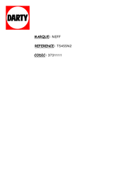 NEFF T5455N2 Mode D'emploi