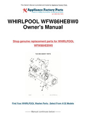 Whirlpool WFW86HEBW0 Guide D'utilisation Et D'entretien