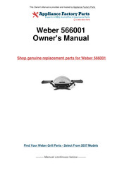 Weber 566001 Guide Du Propriétaire