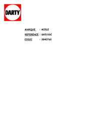 Miele G6510SC Mode D'emploi