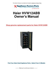 Haier HVW12ABB Guide De L'utilisateur