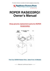 Whirlpool ROPER RAS8333RQ1 Instructions D'utilisation