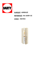 Gorenje RK 60359 OC Mode D'emploi