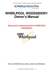 Whirlpool WGD5500XW1 Guide D'utilisation Et D'entretien