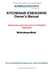 KitchenAid KSB354WH0 Instructions