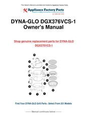 Dyna-Glo DGX376VCS-1 Mode D'emploi