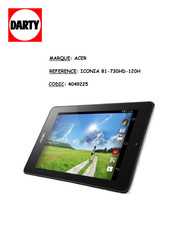 Acer ICONIA B1-730HD-120H Manuel D'utilisation