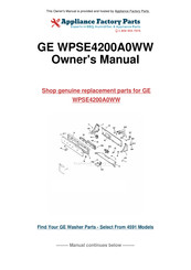 GE Profile WPSE4200A0WW Manuel Du Propriétaire