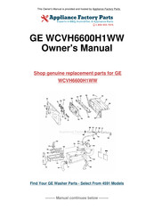 GE WCVH6600H1WW Manuel D'utilisation Et D'installation