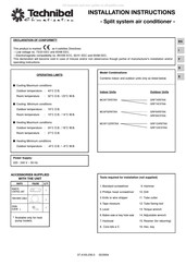 Technibel Climatisation GRF124C5TAA Instructions D'installation