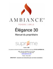 SUPREME Ambiance Élégance 30 Manuel Du Propriétaire