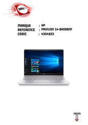 HP PAVILION 14-BK008NF Manuel De L'utilisateur