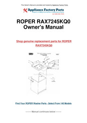 Whirlpool Roper RAX7245KQ0 Instructions D'utilisation