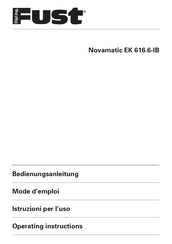 FUST Novamatic EK 616.6-IB Mode D'emploi