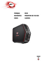 Acer PREDATOR G6-710-025 Manuel D'utilisation