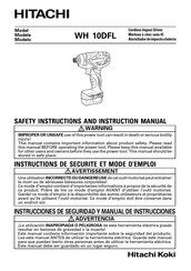 Hitachi WH 10DFL Instructions De Sécurité Et Mode D'emploi