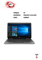 HP PAVILION 14-AL113NF Manuel De L'utilisateur