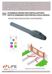 LIFE home integration OPTIMO OP2 24UNI Instructions D'installation