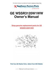 GE Profile WSSR3120W1WW Manuel D'utilisation