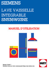 Siemens SN536W03NE Notice D'utilisation