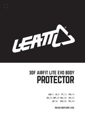 Leatt 3DF AIRFIT LITE EVO BODY PROTECTOR Mode D'emploi
