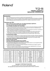 Roland TD-5 Mode D'emploi