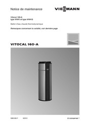 Viessmann Vitocal 160-A WWK Notice De Maintenance