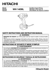 Hitachi WH 14DBL Instructions De Sécurité Et Mode D'emploi