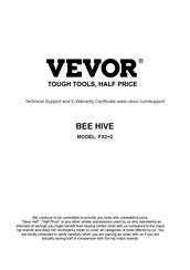 VEVOR BEE HIVE FX2+2 Mode D'emploi