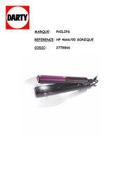 Philips SalonStraight Sonic HP4666 Manuel D'utilisation