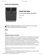 3D Systems ProJet 260C Guide De L'utilisateur