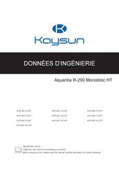 Kaysun AQUANTIA KHP-MO 16 DTP Mode D'emploi