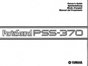 Yamaha PortaSound PSS-370 Mode D'emploi