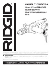 RIDGID R7100 Manuel D'utilisation