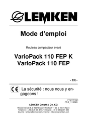 LEMKEN VarioPack 110 FEP K Mode D'emploi