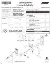 Schlage L9000 Série Instructions D'installation