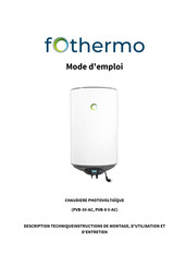 fothermo PVB-30-AC Mode D'emploi