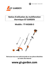 GT GARDEN TT-M2600-3 Notice D'utilisation