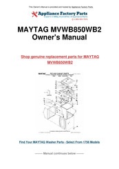 Maytag MVWB850WB2 Instructions Pour L'installation