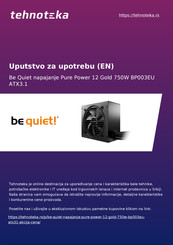 BE QUIET! STRAIGHT POWER 12 850W Manuel D'utilisation