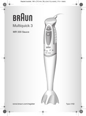 Braun Multiquick 3 MR 330 Sauce Mode D'emploi